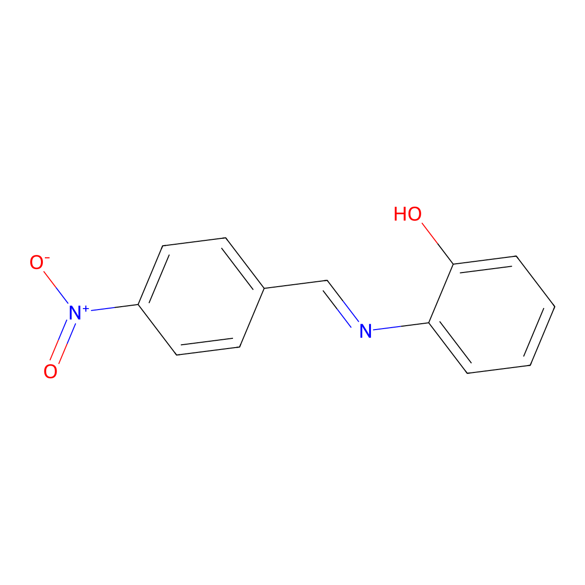 2-[(4-Nitrophenyl)methylideneamino]phenol molecular structure, CAS 841-14-5