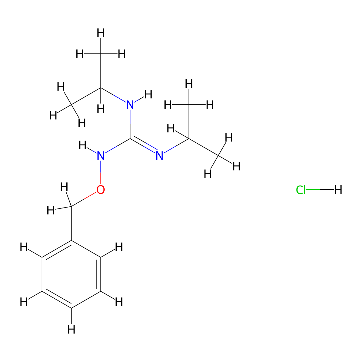 Guanidine, 1-(benzyloxy)-2,3-diisopropyl-, hydrochloride molecular structure, CAS 841-16-7
