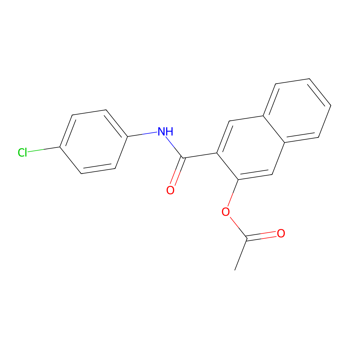 2-[N-(p-Chlorophenyl)carbamoyl]-3-naphthyl acetate molecular structure, CAS 84100-15-2