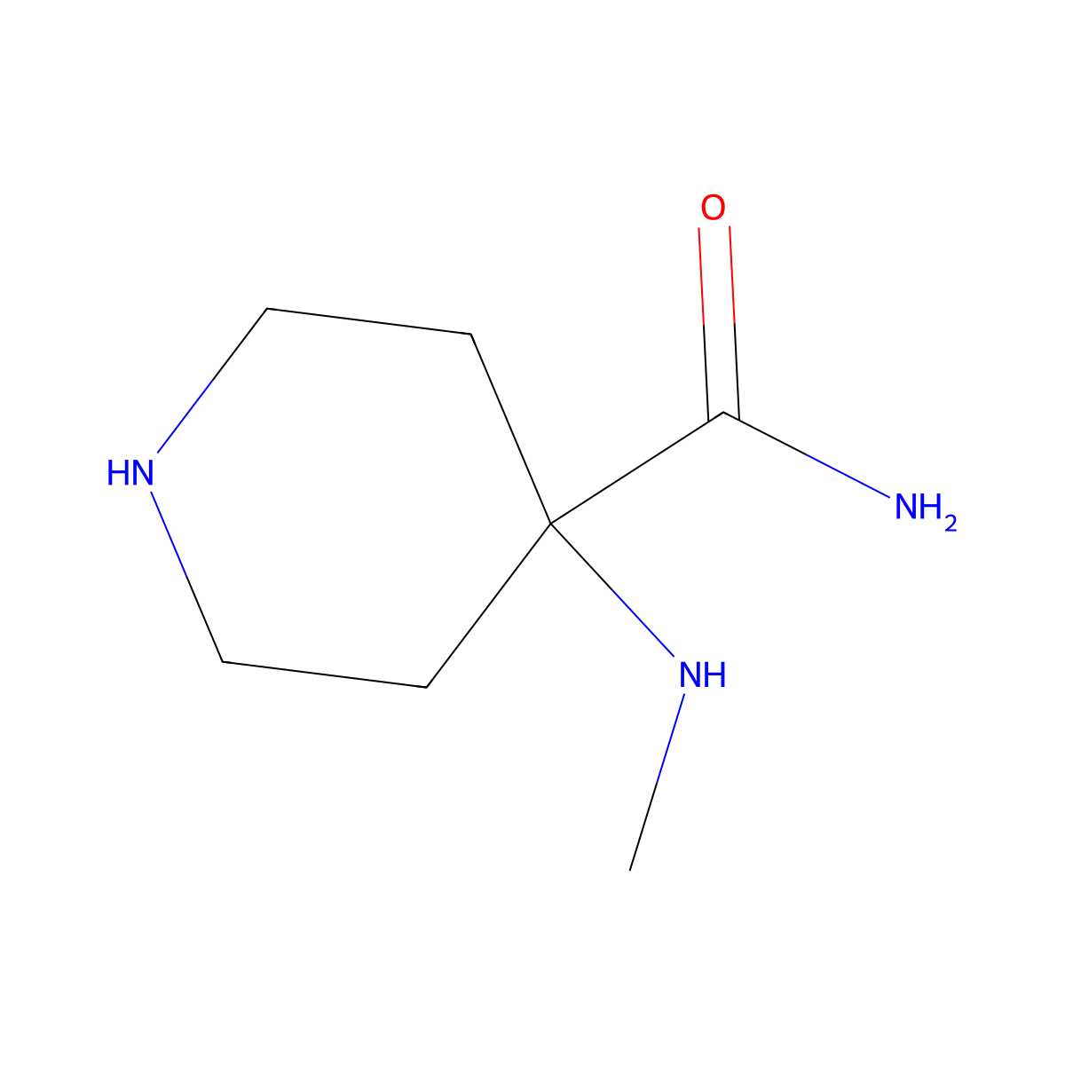 4-(Methylamino)piperidine-4-carboxamide molecular structure, CAS 84100-51-6