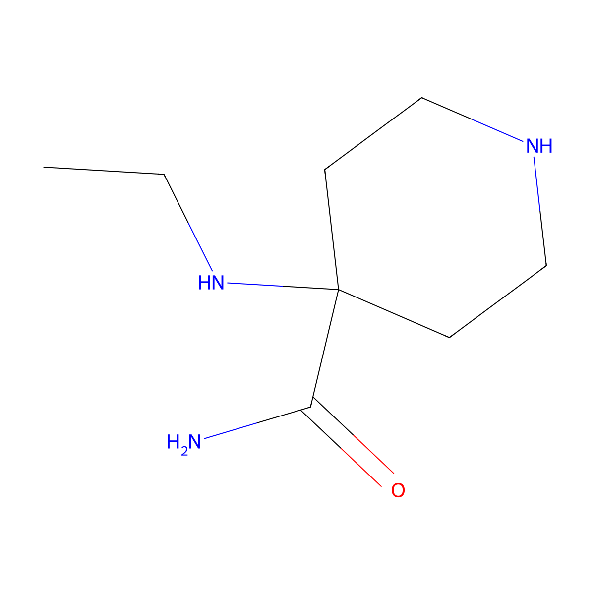 4-(Ethylamino)piperidine-4-carboxamide molecular structure, CAS 84100-54-9