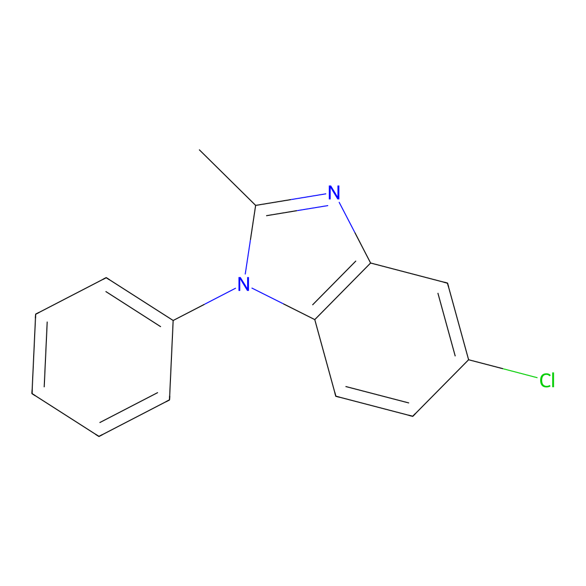 5-chloro-2-methyl-1-phenyl-1H-benzimidazole molecular structure, CAS 84100-59-4