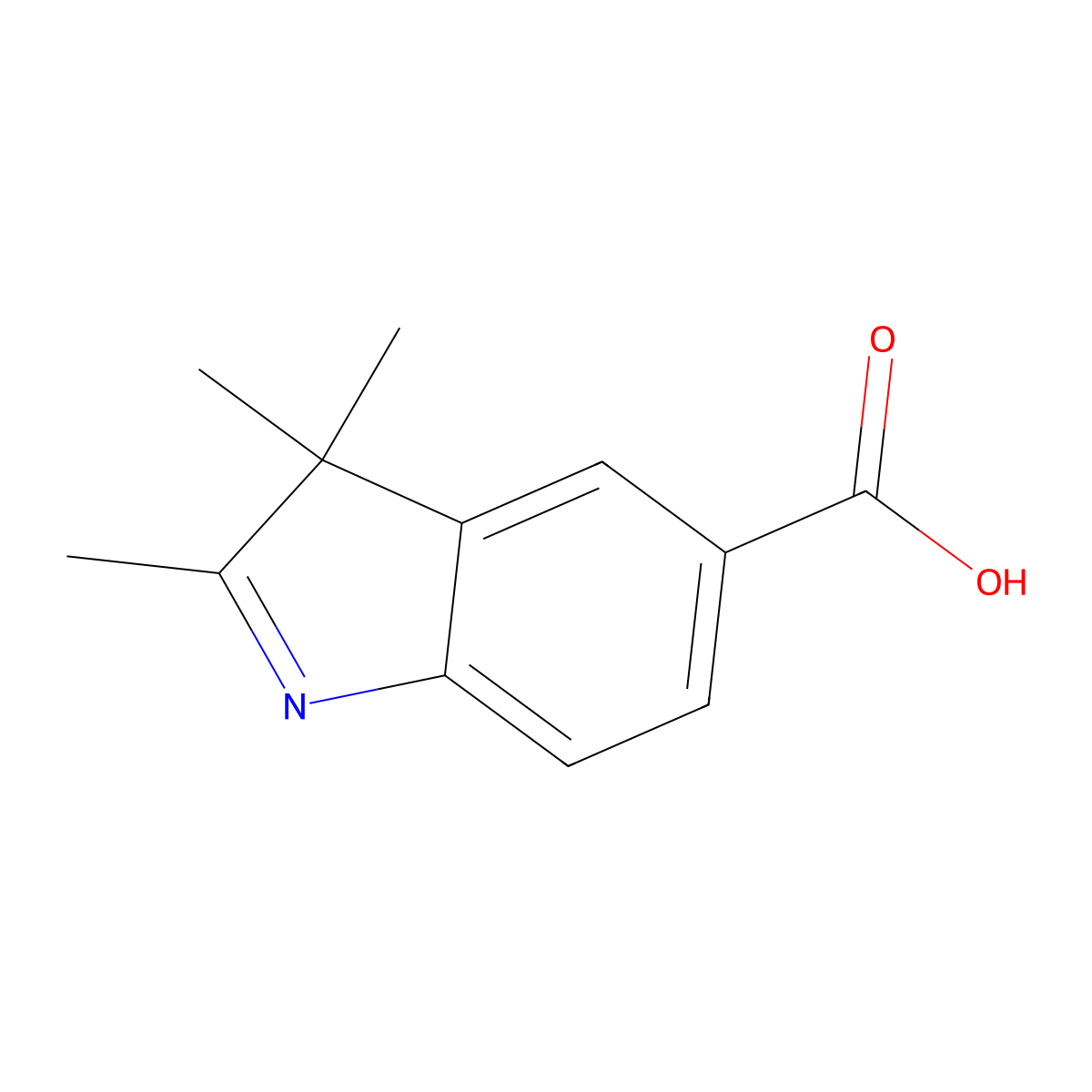 2,3,3-Trimethyl-3H-indole-5-carboxylic acid molecular structure, CAS 84100-84-5