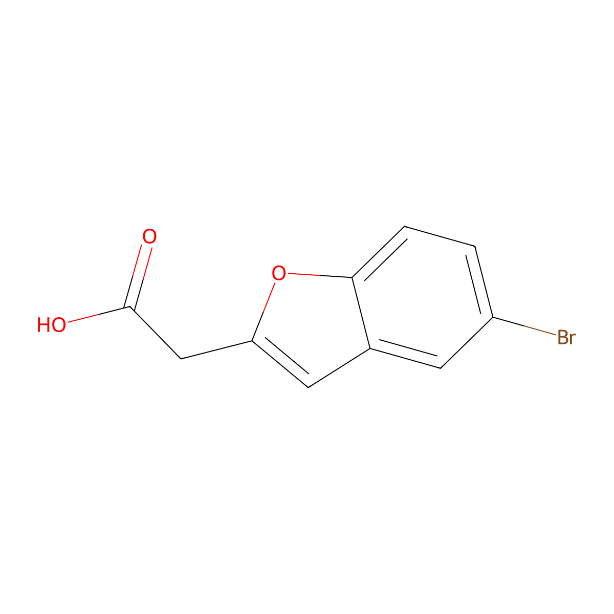 (5-Bromo-1-benzofuran-2-yl)acetic acid molecular structure, CAS 84102-74-9