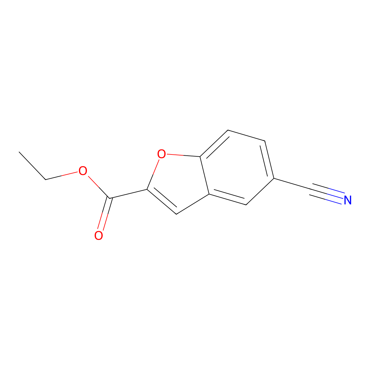 Ethyl 5-cyanobenzofuran-2-carboxylate molecular structure, CAS 84102-76-1