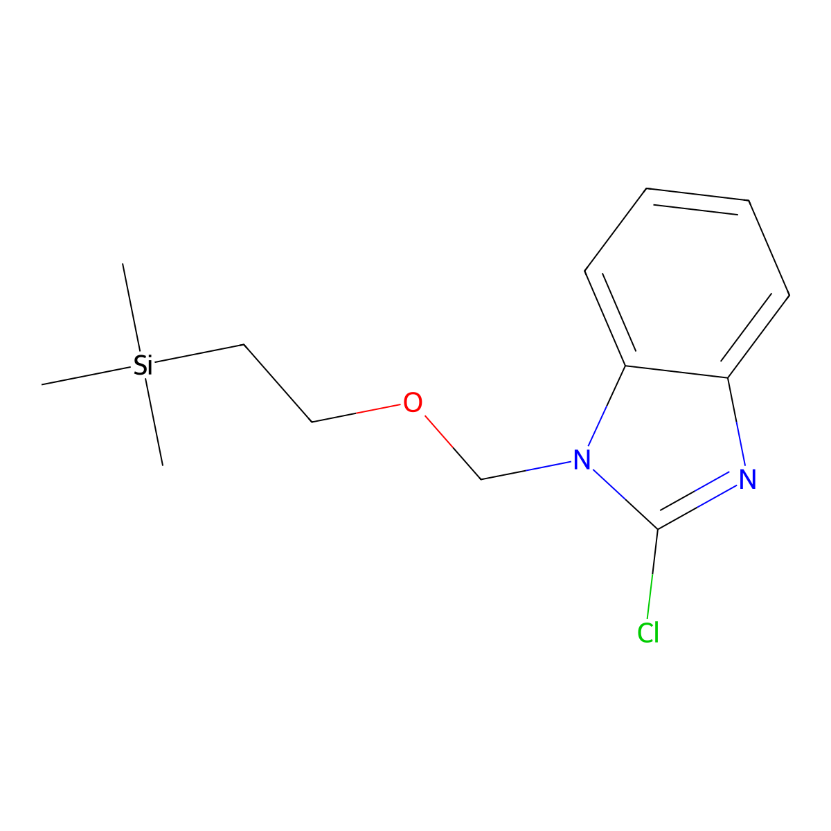 2-Chloro-1-[[2-(trimethylsilanyl)ethoxy]methyl]-benzimidazole molecular structure, CAS 841200-42-8