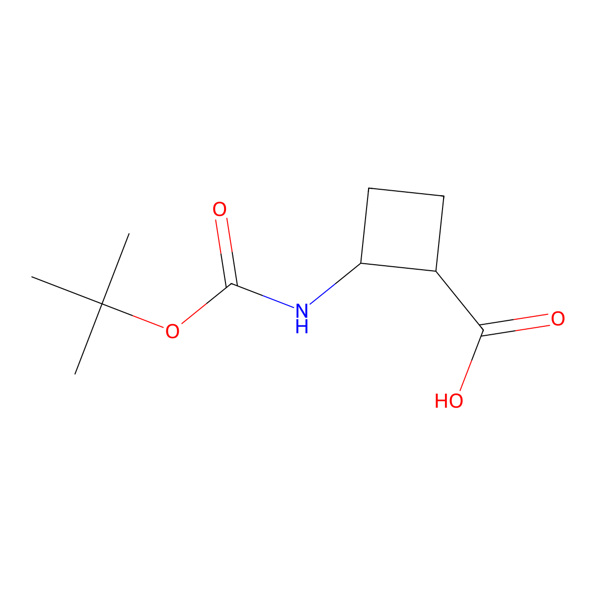 2-{[(Tert-butoxy)carbonyl]amino}cyclobutane-1-carboxylic acid molecular structure, CAS 841202-83-3