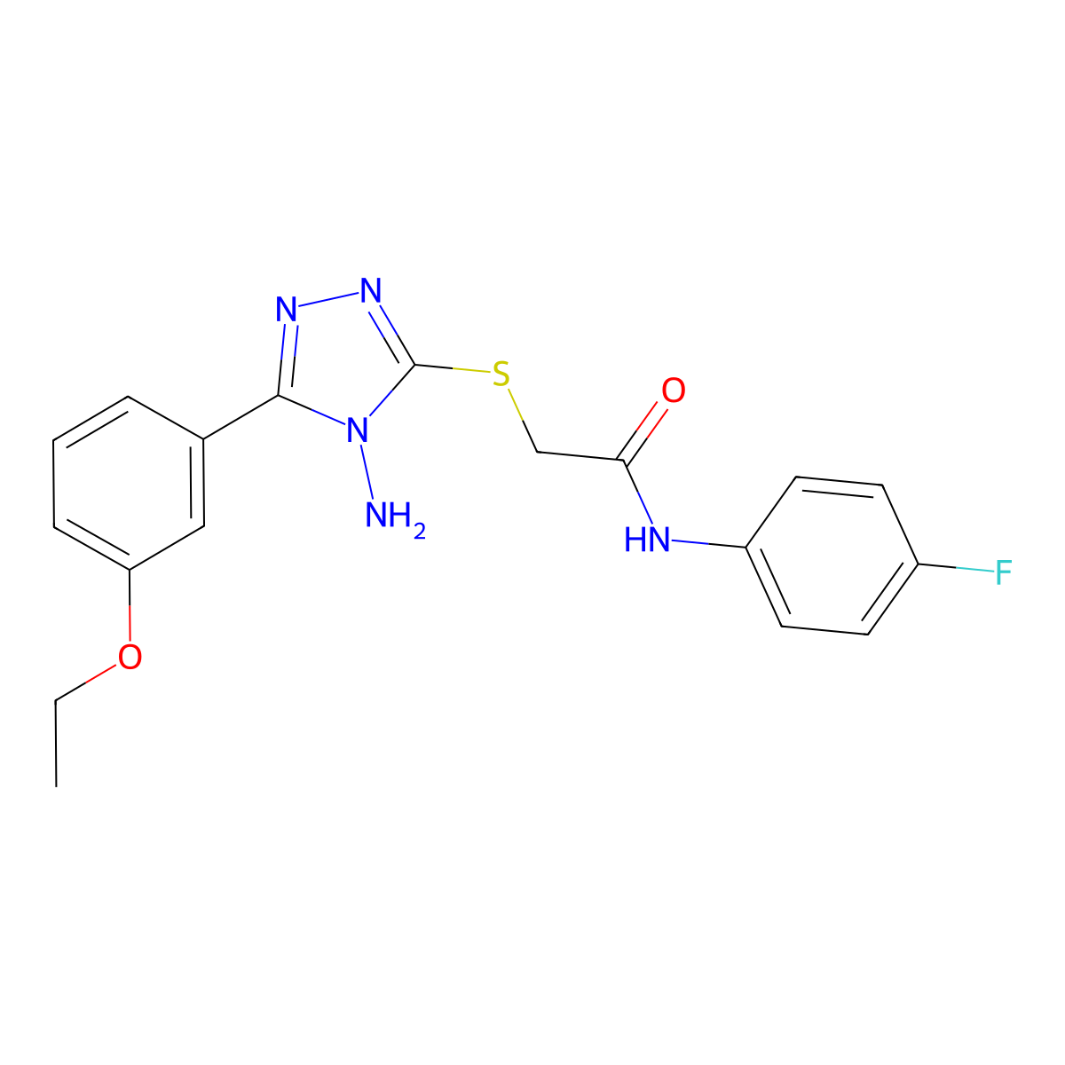 2-[4-amino-5-(3-ethoxyphenyl)(1,2,4-triazol-3-ylthio)]-N-(4-fluorophenyl)aceta mide molecular structure, CAS 841206-08-4