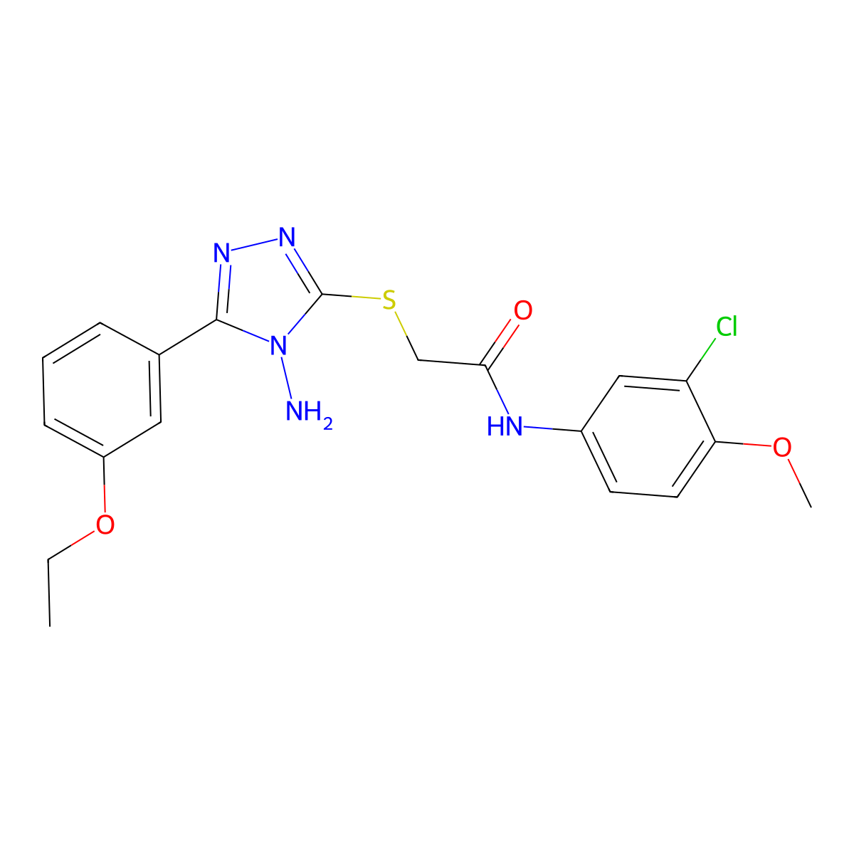 2-{[4-amino-5-(3-ethoxyphenyl)-4H-1,2,4-triazol-3-yl]sulfanyl}-N-(3-chloro-4-methoxyphenyl)acetamide molecular structure, CAS 841206-80-2