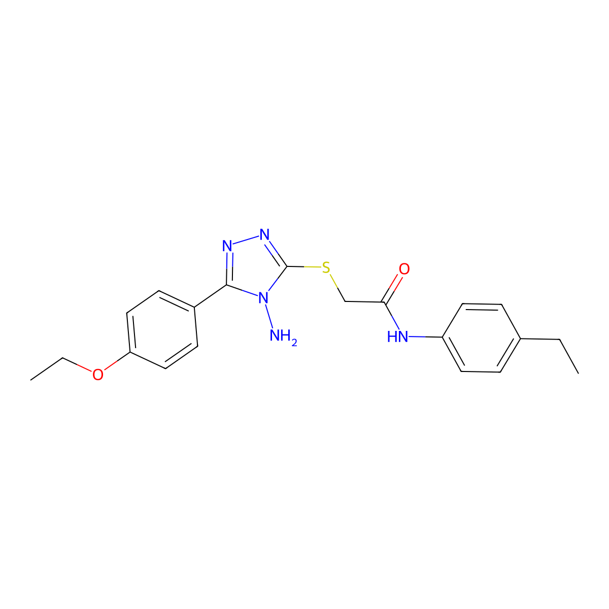 2-[4-amino-5-(4-ethoxyphenyl)(1,2,4-triazol-3-ylthio)]-N-(4-ethylphenyl)acetam ide molecular structure, CAS 841207-82-7