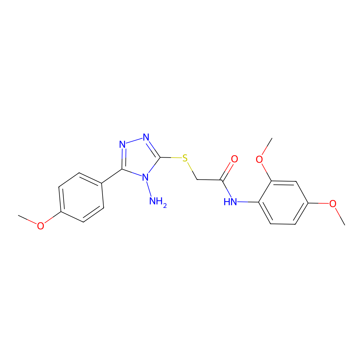 2-{[4-amino-5-(4-methoxyphenyl)-4H-1,2,4-triazol-3-yl]sulfanyl}-N-(2,4-dimethoxyphenyl)acetamide molecular structure, CAS 841208-63-7