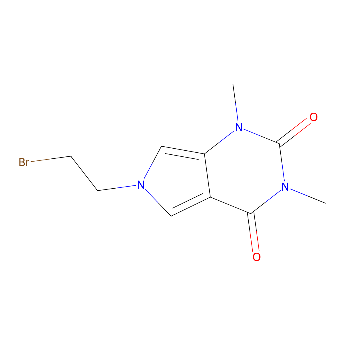 6-(2-bromoethyl)-1,3-dimethyl-1H-pyrrolo[3,4-d]pyrimidine-2,4(3H,6H)-dione molecular structure, CAS 841208-76-2