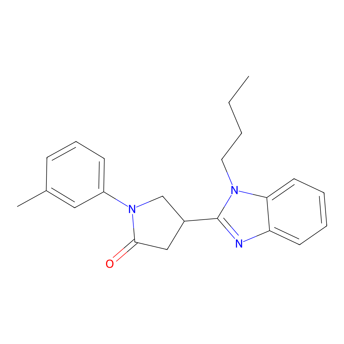 4-(1-butyl-1H-benzo[d]imidazol-2-yl)-1-(m-tolyl)pyrrolidin-2-one molecular structure, CAS 841209-29-8