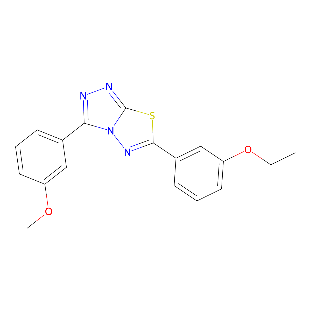 6-(3-Ethoxyphenyl)-3-(3-methoxyphenyl)[1,2,4]triazolo[3,4-b][1,3,4]thiadiazole molecular structure, CAS 841209-85-6