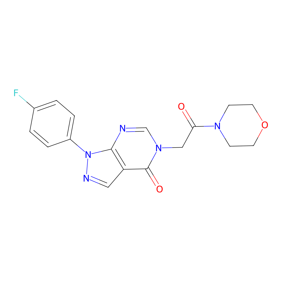 1-(4-fluorophenyl)-5-(2-morpholino-2-oxoethyl)-1H-pyrazolo[3,4-d]pyrimidin-4(5H)-one molecular structure, CAS 841211-21-0