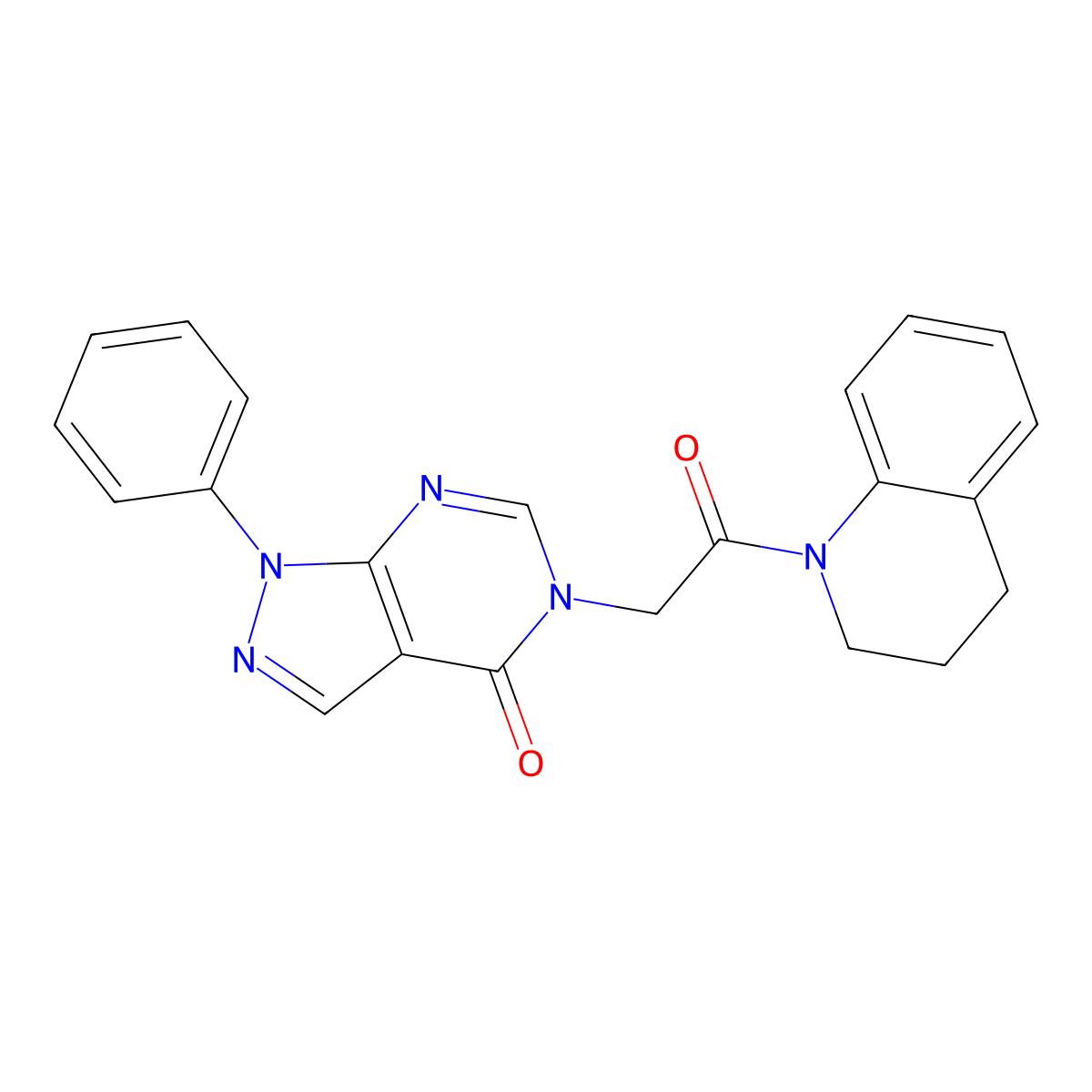 5-(2-(3,4-dihydroquinolin-1(2H)-yl)-2-oxoethyl)-1-phenyl-1H-pyrazolo[3,4-d]pyrimidin-4(5H)-one molecular structure, CAS 841211-70-9