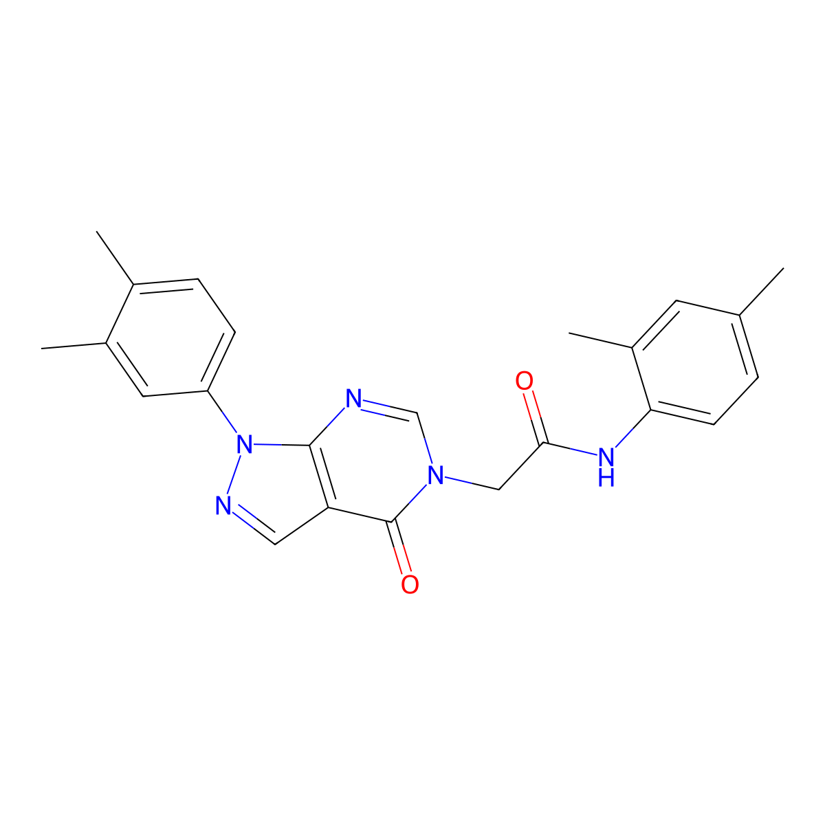 N-(2,4-dimethylphenyl)-2-[1-(3,4-dimethylphenyl)-4-oxopyrazolo[3,4-d]pyrimidin-5-yl]acetamide molecular structure, CAS 841211-86-7