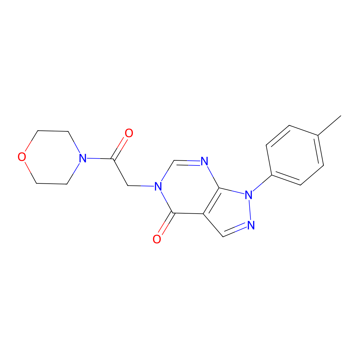 5-(2-morpholino-2-oxoethyl)-1-(p-tolyl)-1H-pyrazolo[3,4-d]pyrimidin-4(5H)-one molecular structure, CAS 841212-03-1