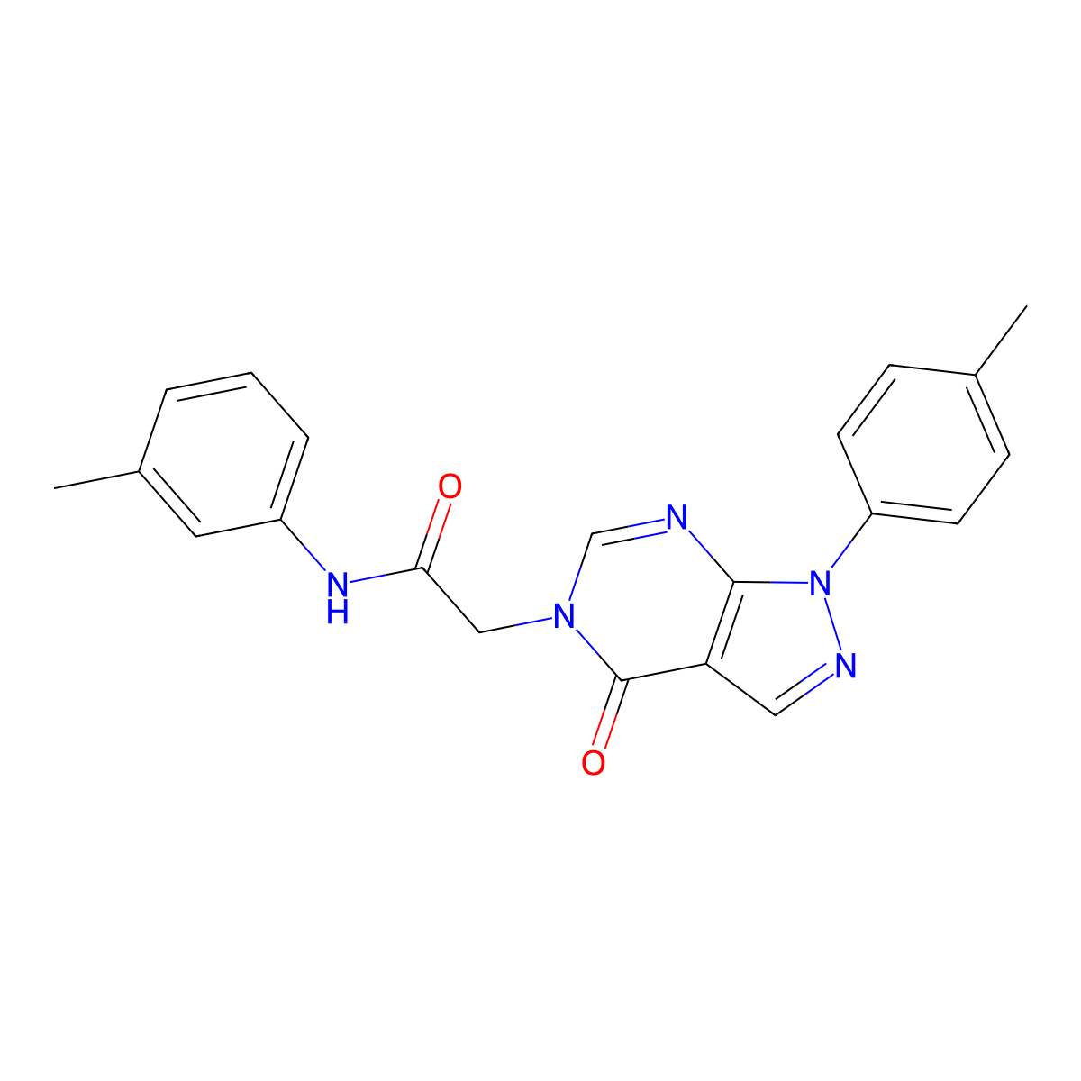 N-(3-methylphenyl)-2-[1-(4-methylphenyl)-4-oxopyrazolo[3,4-d]pyrimidin-5-yl]acetamide molecular structure, CAS 841212-05-3