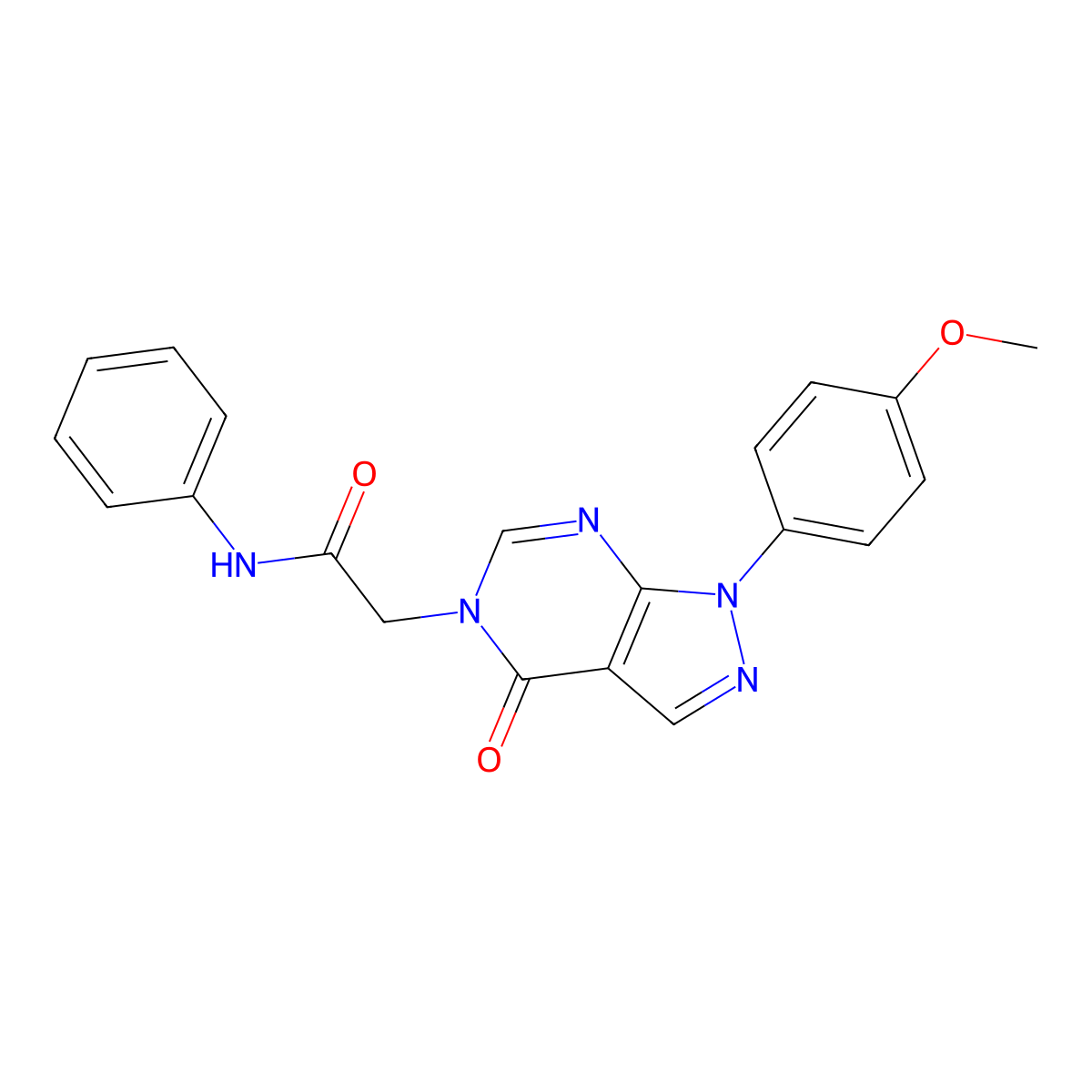 2-[1-(4-methoxyphenyl)-4-oxopyrazolo[3,4-d]pyrimidin-5-yl]-N-phenylacetamide molecular structure, CAS 841212-41-7
