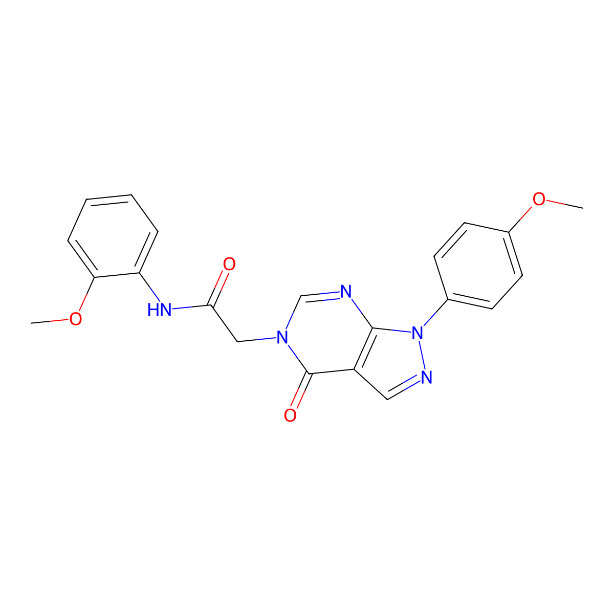N-(2-methoxyphenyl)-2-[1-(4-methoxyphenyl)-4-oxopyrazolo[3,4-d]pyrimidin-5-yl]acetamide molecular structure, CAS 841212-49-5