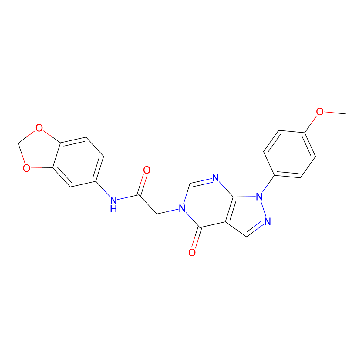 N-(1,3-benzodioxol-5-yl)-2-[1-(4-methoxyphenyl)-4-oxopyrazolo[3,4-d]pyrimidin-5-yl]acetamide molecular structure, CAS 841212-67-7