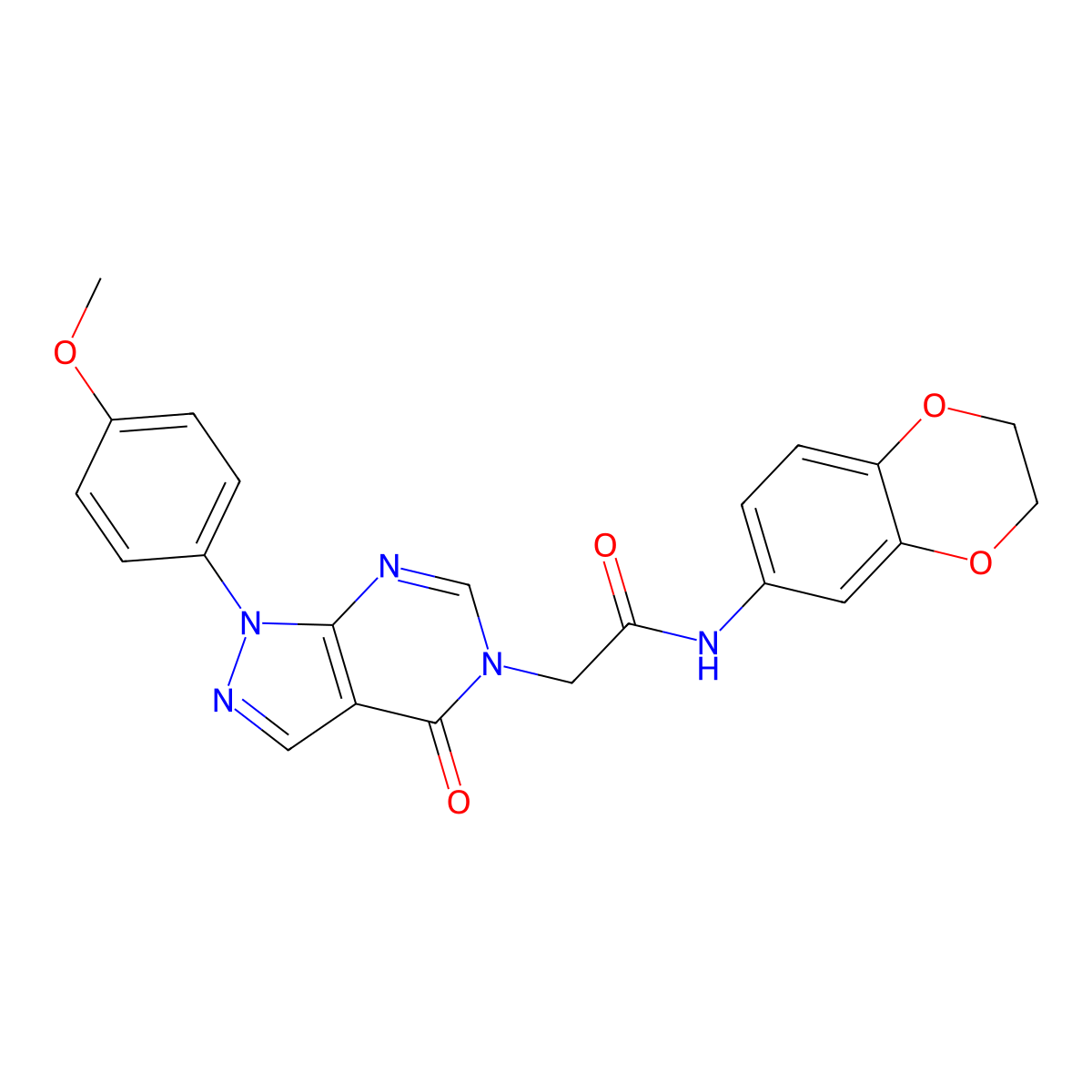 N-(2,3-dihydro-1,4-benzodioxin-6-yl)-2-[1-(4-methoxyphenyl)-4-oxopyrazolo[3,4-d]pyrimidin-5-yl]acetamide molecular structure, CAS 841212-72-4