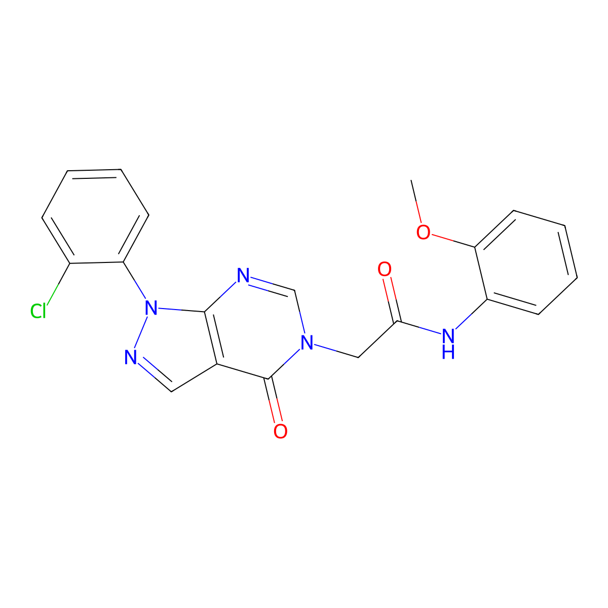 2-[1-(2-chlorophenyl)-4-oxopyrazolo[3,4-d]pyrimidin-5-yl]-N-(2-methoxyphenyl)acetamide molecular structure, CAS 841213-10-3