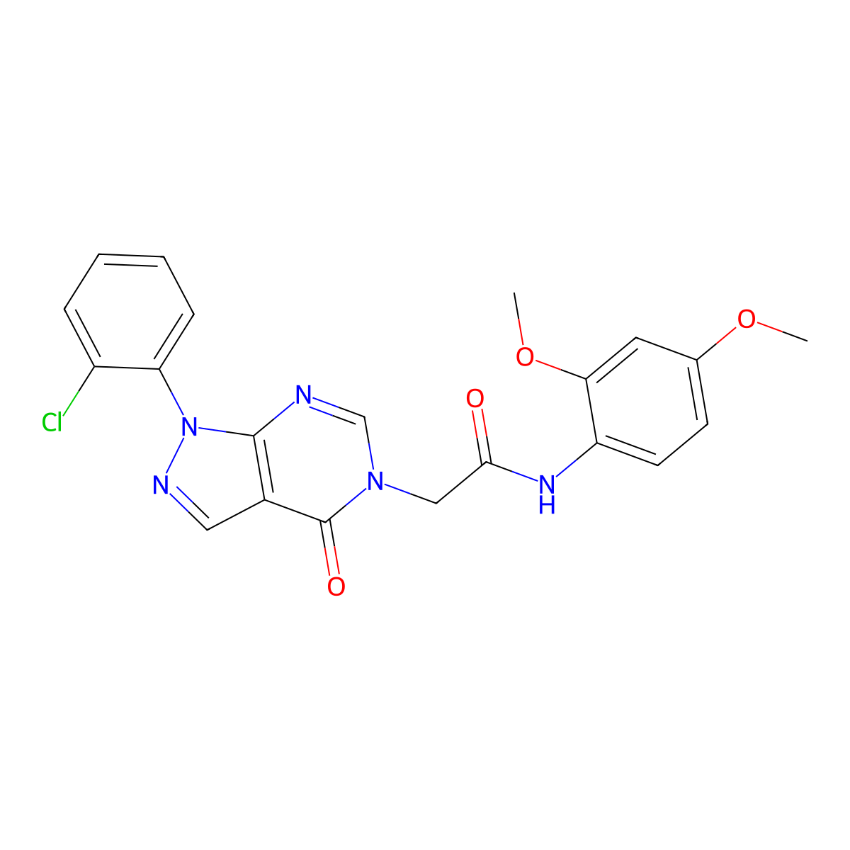 2-[1-(2-chlorophenyl)-4-oxopyrazolo[3,4-d]pyrimidin-5-yl]-N-(2,4-dimethoxyphenyl)acetamide molecular structure, CAS 841213-24-9