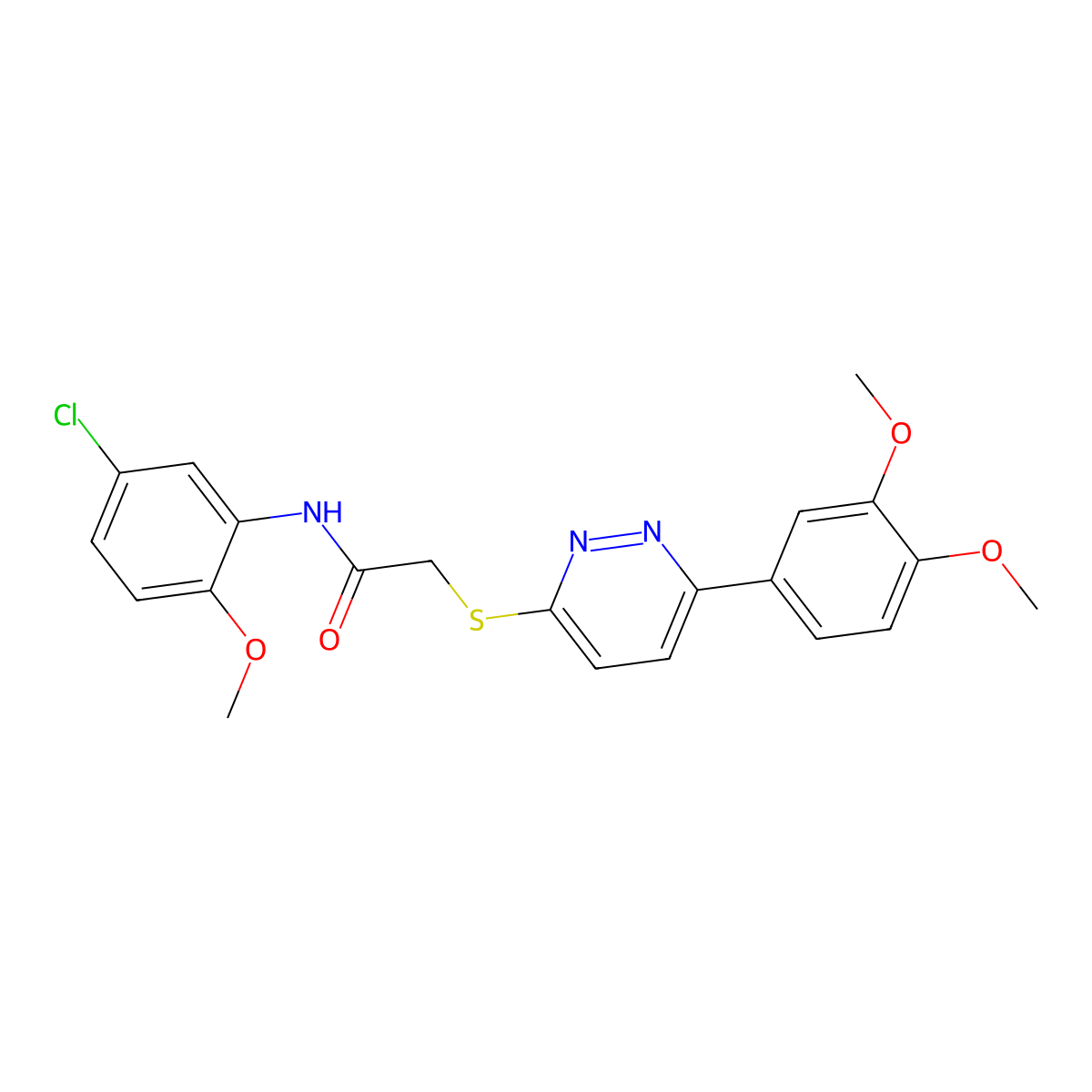 N-(5-chloro-2-methoxyphenyl)-2-[6-(3,4-dimethoxyphenyl)pyridazin-3-yl]sulfanylacetamide molecular structure, CAS 841218-86-8
