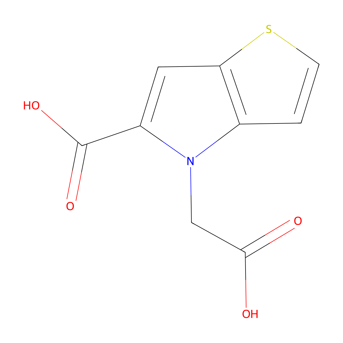4-Carboxymethyl-4H-thieno[3,2-b]pyrrole-5-carboxylic acid molecular structure, CAS 841222-70-6
