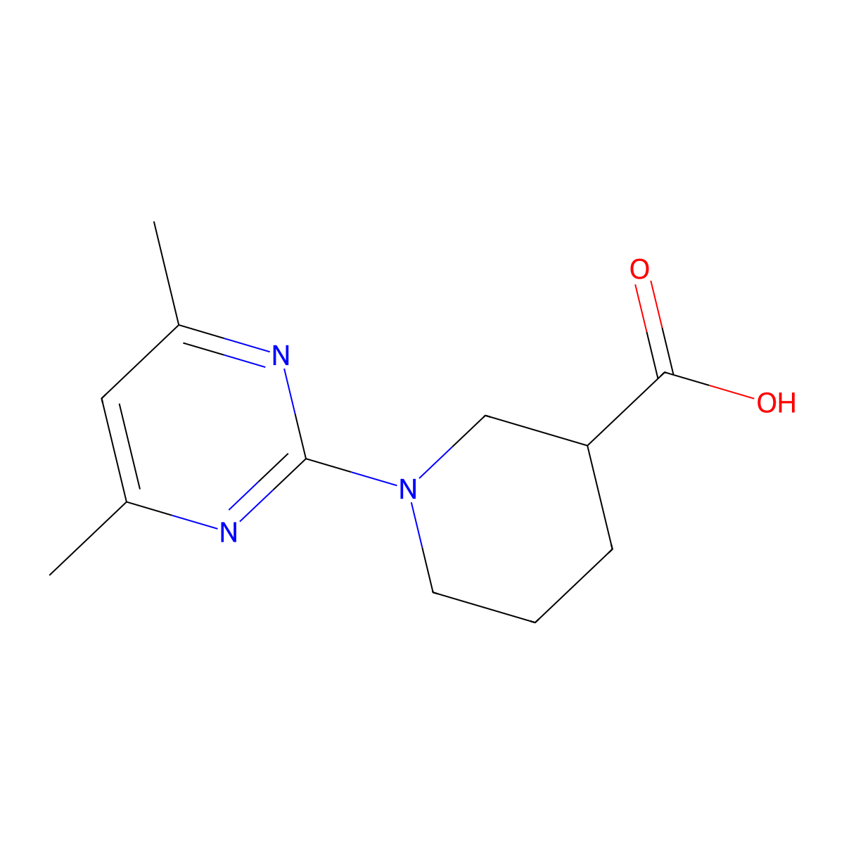 1-(4,6-Dimethylpyrimidin-2-yl)piperidine-3-carboxylic acid molecular structure, CAS 841222-87-5