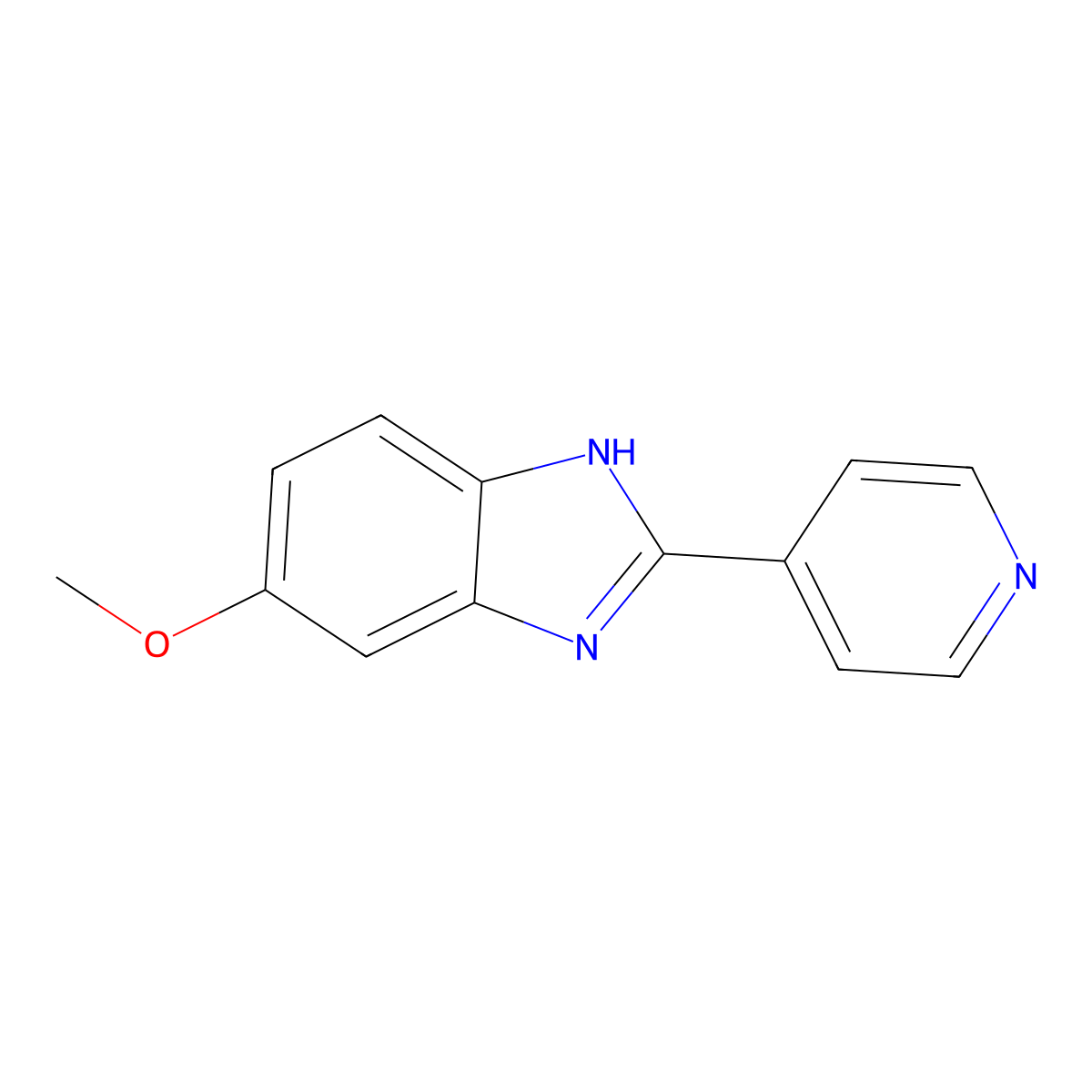 6-methoxy-2-pyridin-4-yl-1H-benzimidazole molecular structure, CAS 84123-78-4