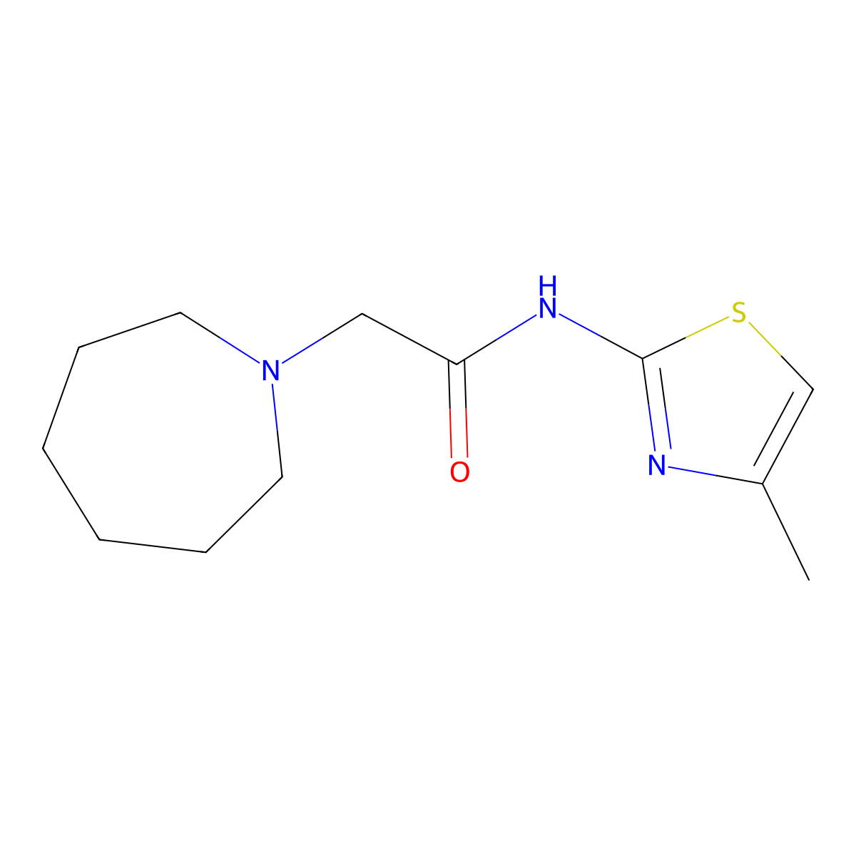 2-(azepan-1-yl)-N-(4-methyl-1,3-thiazol-2-yl)acetamide molecular structure, CAS 841241-80-3