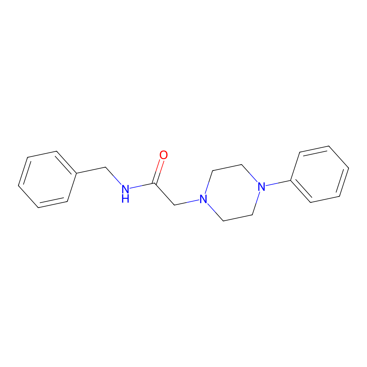 N-benzyl-2-(4-phenylpiperazin-1-yl)acetamide molecular structure, CAS 841243-15-0
