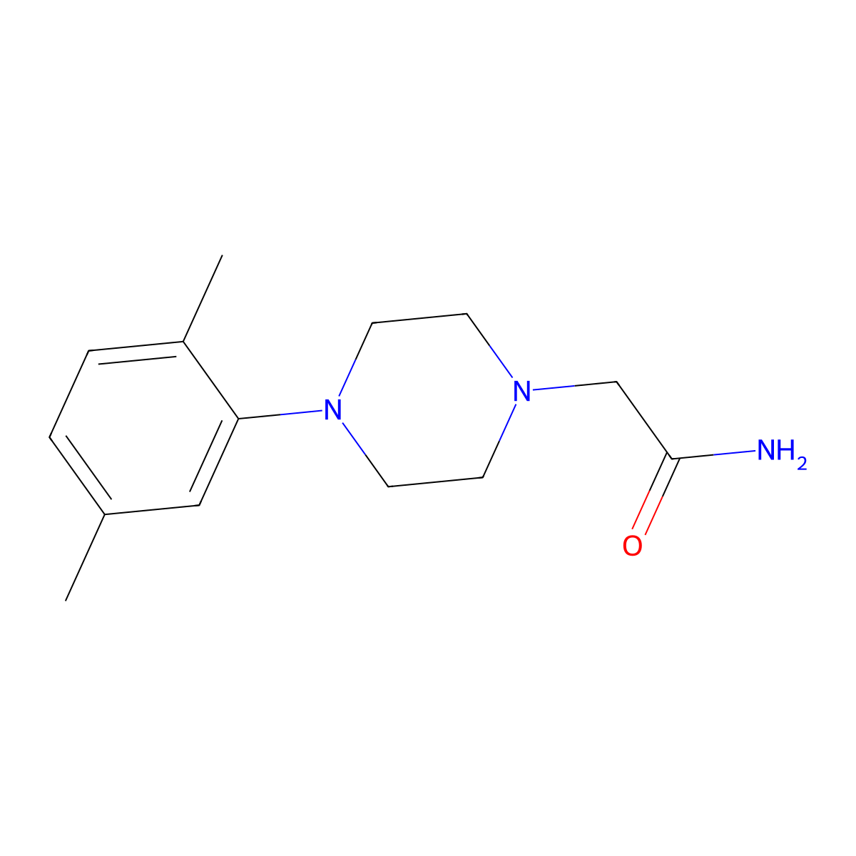 2-[4-(2,5-Dimethylphenyl)piperazin-1-yl]acetamide molecular structure, CAS 841243-85-4