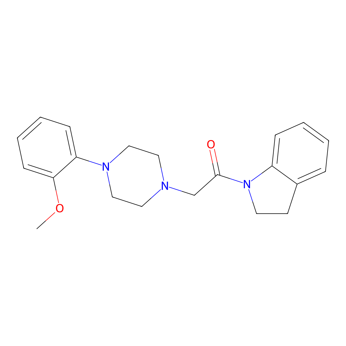 1-(2,3-Dihydroindol-1-yl)-2-[4-(2-methoxyphenyl)piperazin-1-yl]ethanone molecular structure, CAS 841246-00-2