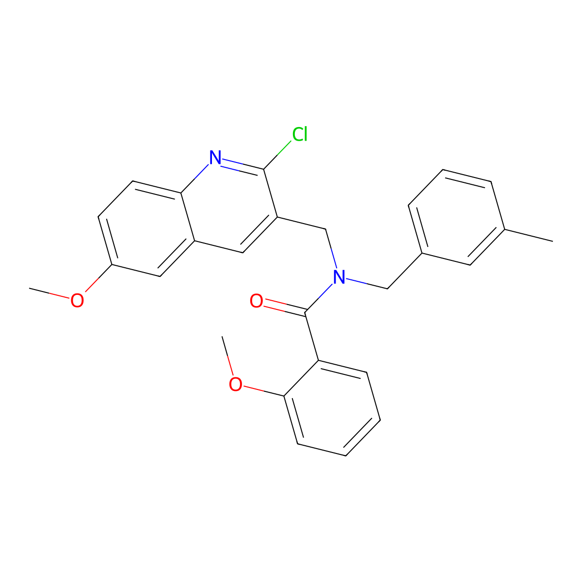 N-[(2-chloro-6-methoxyquinolin-3-yl)methyl]-2-methoxy-N-[(3-methylphenyl)methyl]benzamide molecular structure, CAS 841248-47-3