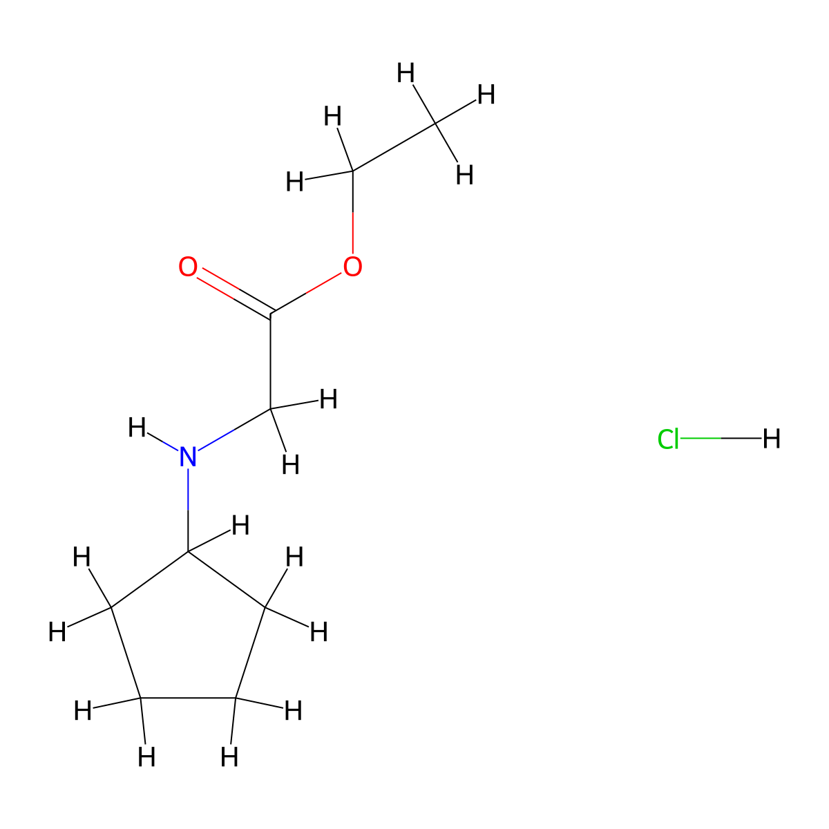 N-Cyclopentyl-amino-acetic acid ethyl ester hydrochloride molecular structure, CAS 84126-69-2