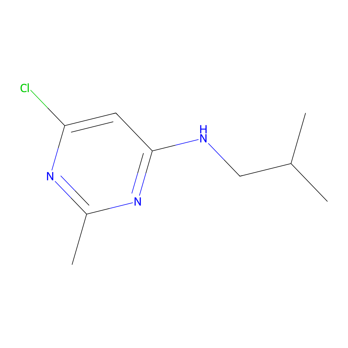 6-chloro-N-isobutyl-2-methylpyrimidin-4-amine molecular structure, CAS 841260-71-7