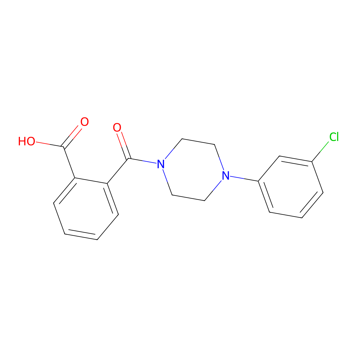 2-[4-(3-Chlorophenyl)piperazine-1-carbonyl]benzoic acid molecular structure, CAS 841270-53-9