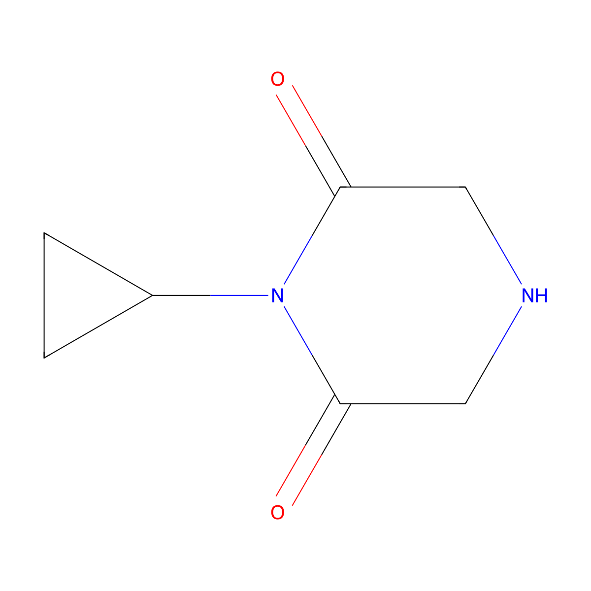1-Cyclopropylpiperazine-2,6-dione molecular structure, CAS 841274-03-1