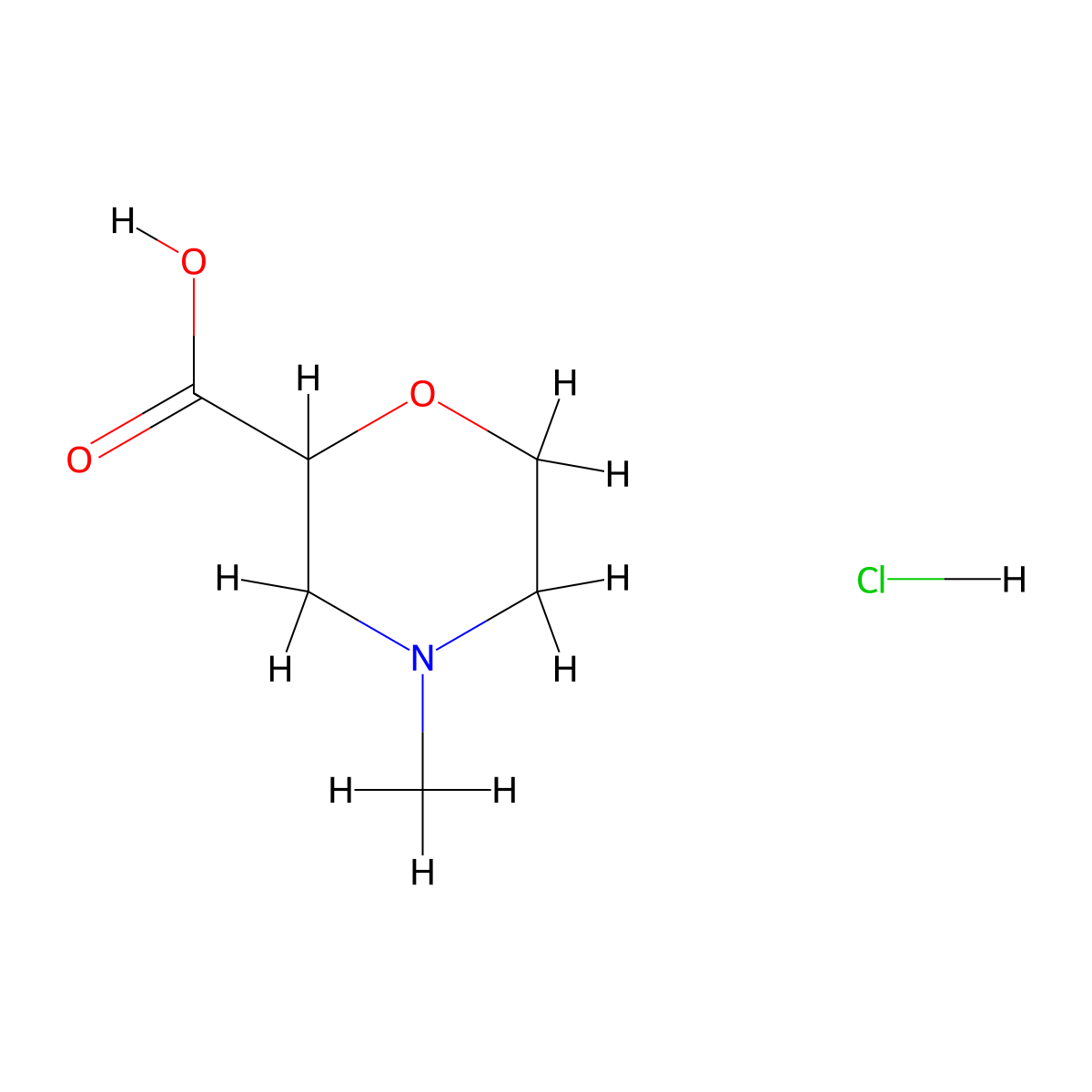4-Methylmorpholine-2-carboxylic acid hydrochloride molecular structure, CAS 841274-05-3