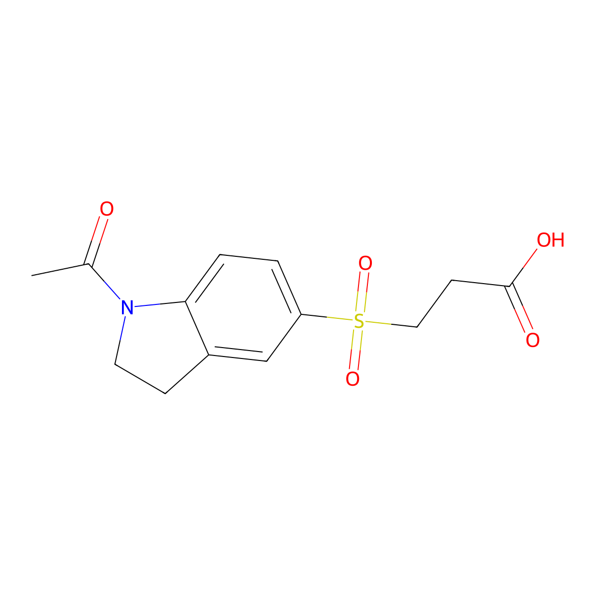 3-[(1-acetyl-2,3-dihydro-1H-indol-5-yl)sulfonyl]propanoic acid molecular structure, CAS 841275-85-2