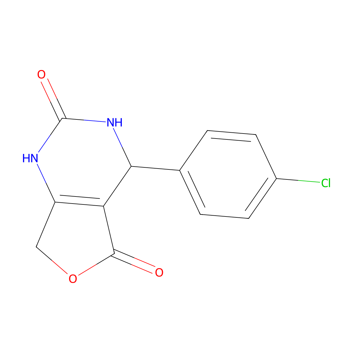 4-(4-chlorophenyl)-1H,2H,3H,4H,5H,7H-furo[3,4-d]pyrimidine-2,5-dione molecular structure, CAS 841278-72-6
