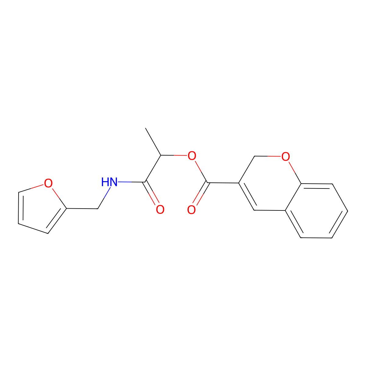 [1-(furan-2-ylmethylamino)-1-oxopropan-2-yl] 2H-chromene-3-carboxylate molecular structure, CAS 841282-23-3