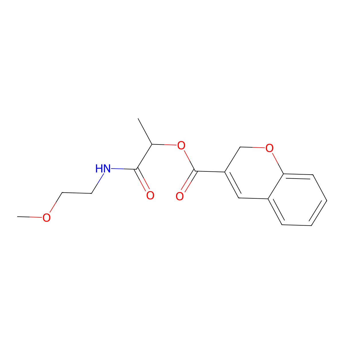1-((2-Methoxyethyl)amino)-1-oxopropan-2-yl 2H-chromene-3-carboxylate molecular structure, CAS 841282-24-4