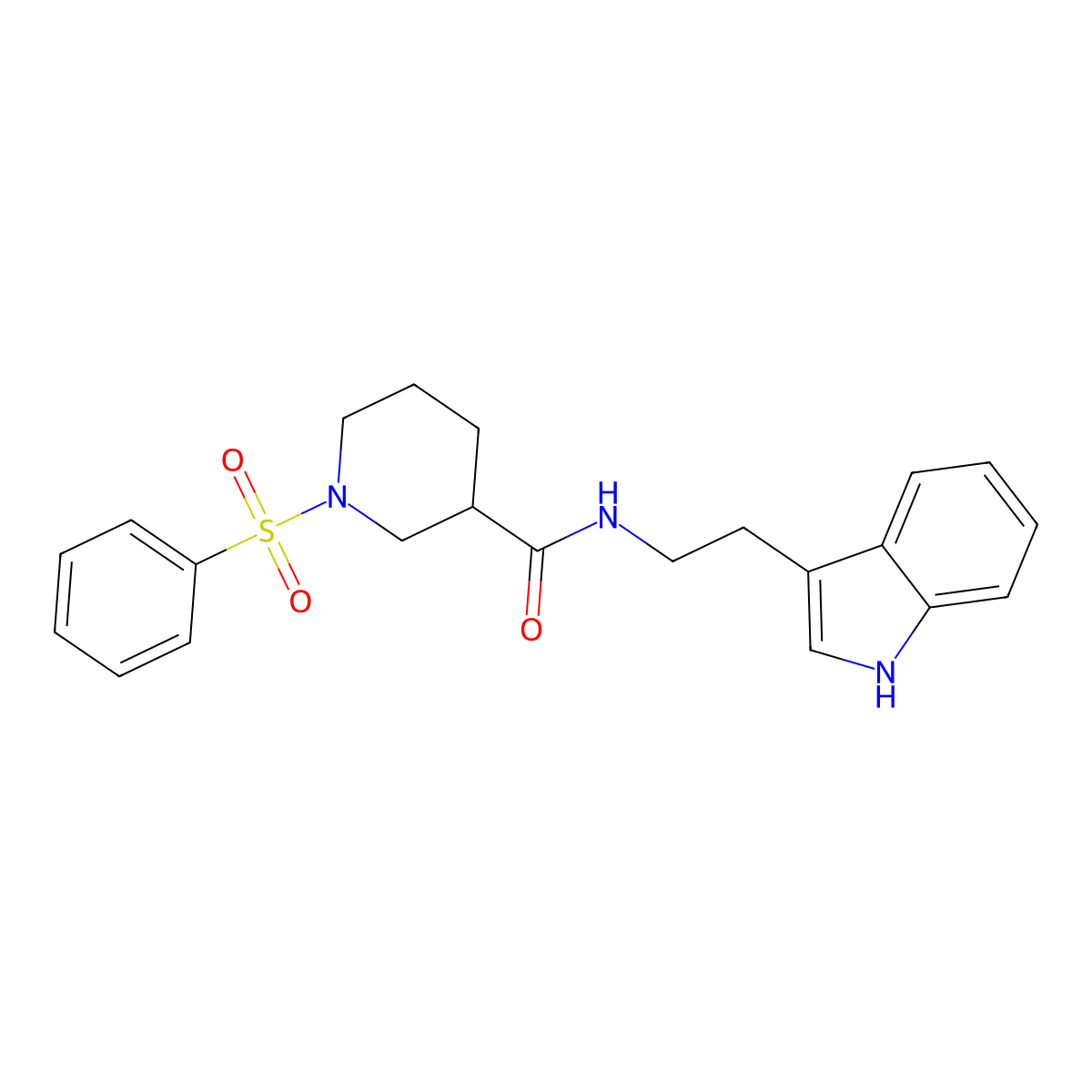 1-(benzenesulfonyl)-N-[2-(1H-indol-3-yl)ethyl]piperidine-3-carboxamide molecular structure, CAS 841287-63-6