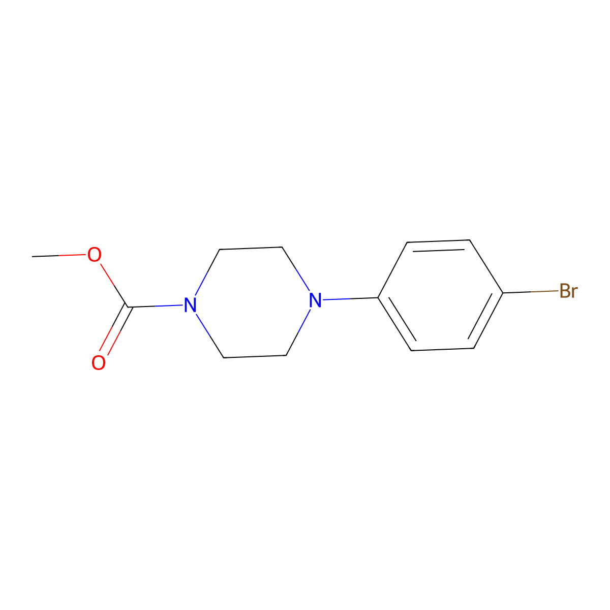 Methyl 4-(4-bromophenyl)piperazine-1-carboxylate molecular structure, CAS 841295-69-0