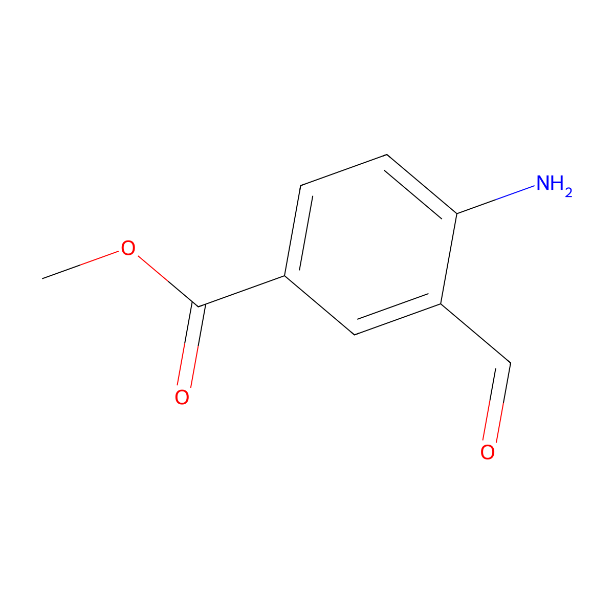 Methyl 4-amino-3-formylbenzoate molecular structure, CAS 841296-15-9